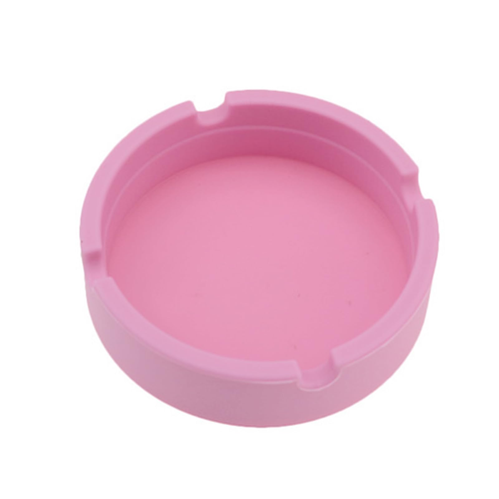 Unbreakable & Washable Ashtray Silicone Heat Resistant Round Ash Tray, for Outdoor, Restaurant, Indoor (Pink)