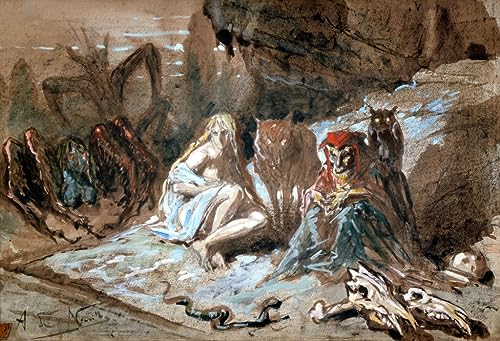 Affiche Toile Sorcières et loups de Neuville : créez une ambiance mystique dans votre salon
