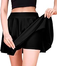 TRENDMALLS Girl's/Women's Classic Stretchy All Time Trendy Mini Skater Knee Length Solid Skirt Women Girls