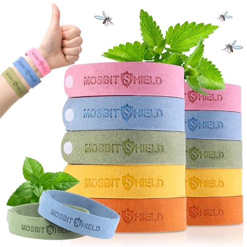 Braccialetto Antizanzare, 10 Pezzi Braccialetti Repellenti per Zanzare, Regolabile Braccialetto Repellente Antizanzare, Sicuro non Tossiche, per Bambini e Adulti Interno, Esterno Sport e Viaggi