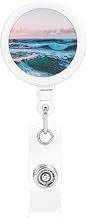 Ocean Waves Print Badge Holders for Securing onto Pockets and Purse Straps for Work Office Hospital