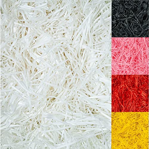 Easter Grass Shredded Tissue Paper Raffia Basket Shreds Party Gift Packaging Filler Décor 100grms (White)