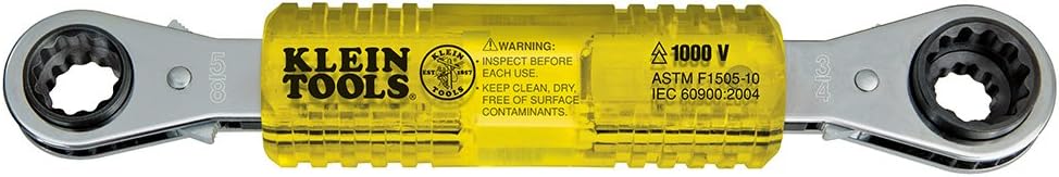 Klein Tools KT223X4-INS Lineman's Insulating 4-in-1 Box Wrench & Jonard Tools JIC-650, Lineman's B Type Double Ended Wrench, 13" Length