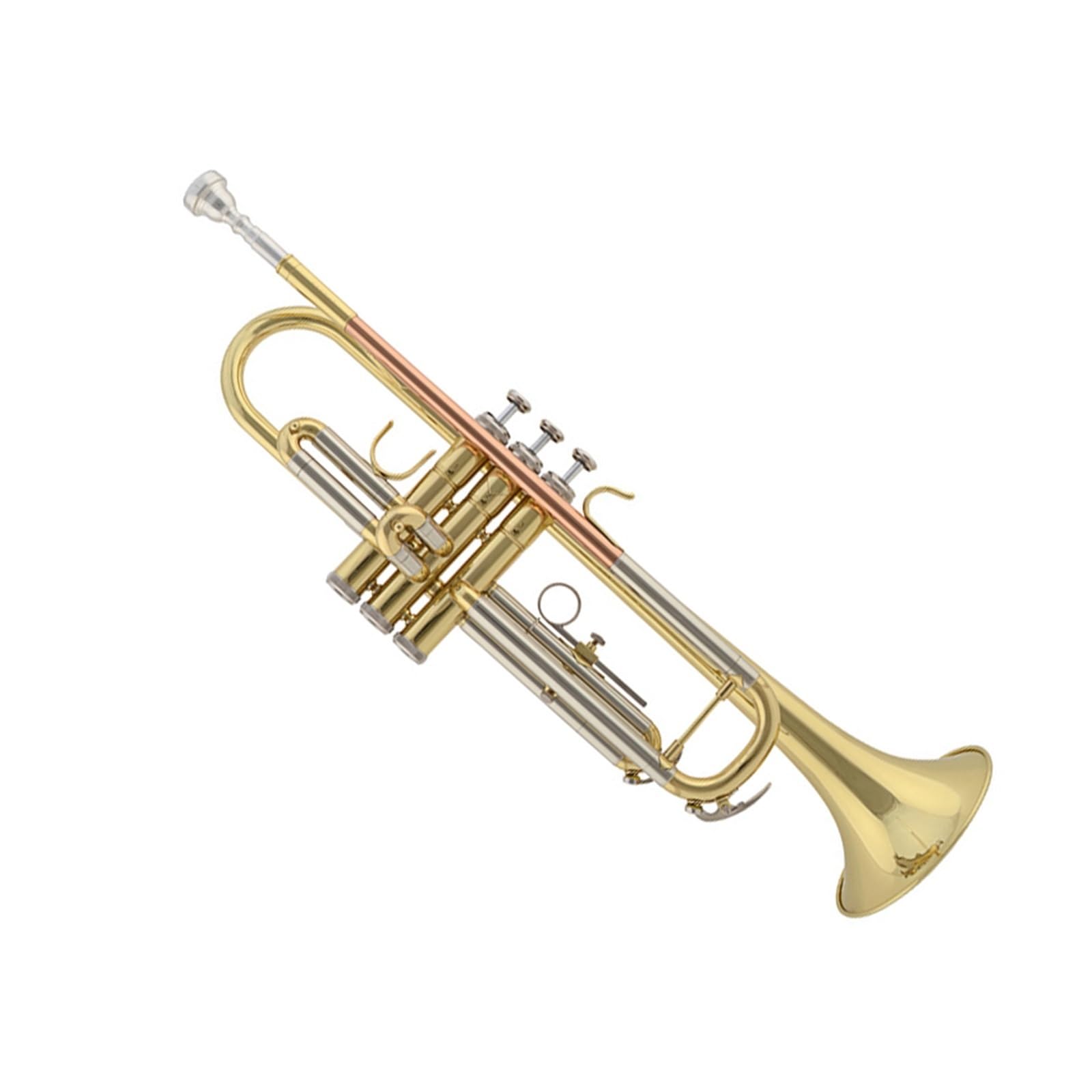 trąbka instrument Trąbka hiszpańska lakierowana w kolorze złotym w tonacji B z mosiężnym instrumentem dętym o płaskich ustach