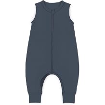 GUNAMUNA Baby Footie Sleep Bag, Walkable Wearable Blanket, Easy Diaper Zipper, Convertible Foot Cuffs, Anti-Slip Grip, 0.5TOG