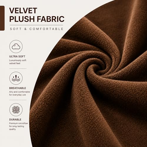 Image of Namdev Art's Velvet Sofa Cushion 21x22x5 Inch | High Density 32 Foam Seat Cushion | Soft & Comfortable Sofa Gaddi with Zip Cover | Multipurpose Cushion for Sofa Chair (Brown)