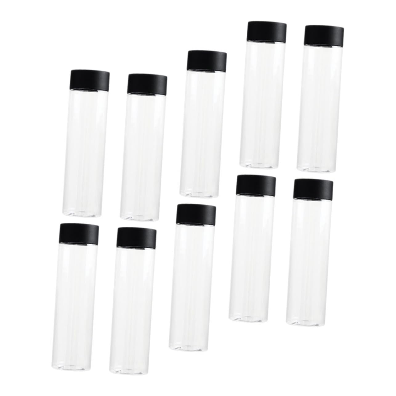 PRETYZOOM Plastic Water Bottles 400ml Juice Jars Lids Empty Bottles for Restaurants Cafes Home