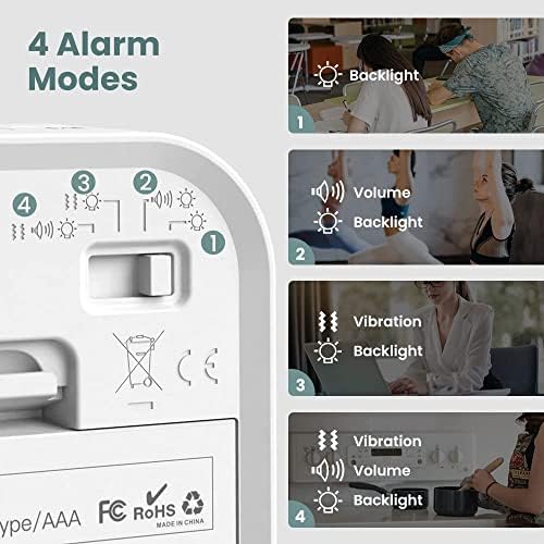 Kitchen Timer, Newentor Digital Productivity Timer with Alarm Clock, Kids Timers Count Up and Countdown with 1, 3, 5 Min Preset, Desk Timers for Cooking Classroom Study and Work
