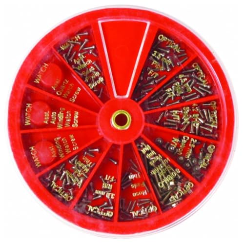 SE 250-Piece Repair Screw Set - Includes Revolving Organizer, Assorted Screws for Watches, Eyeglasses, Sunglasses and More - JT69250