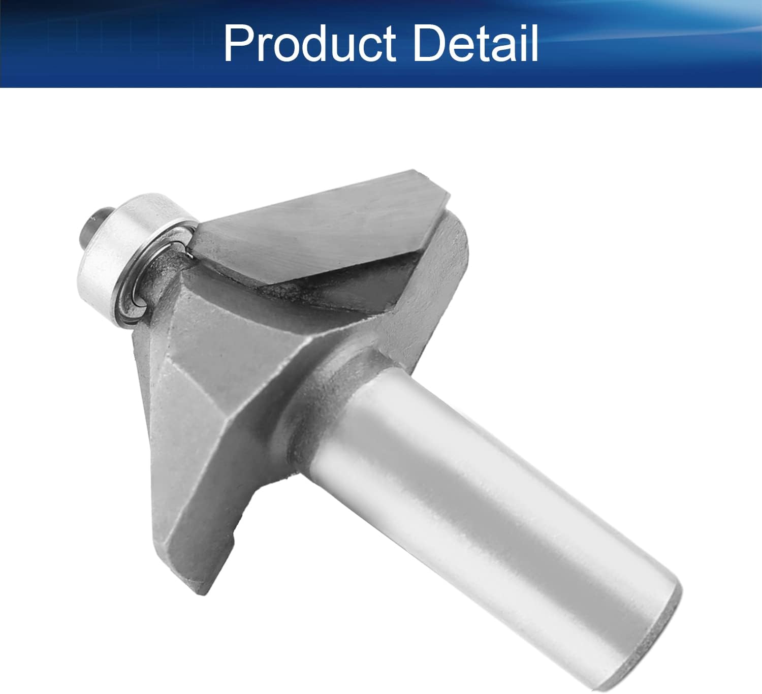 Auniwaig 1/2x7/8 inch 45 Degree Chamfer Router Bit Cemented Carbide with Bearing for Carpentry Woodworking Cutter Tool 1ps