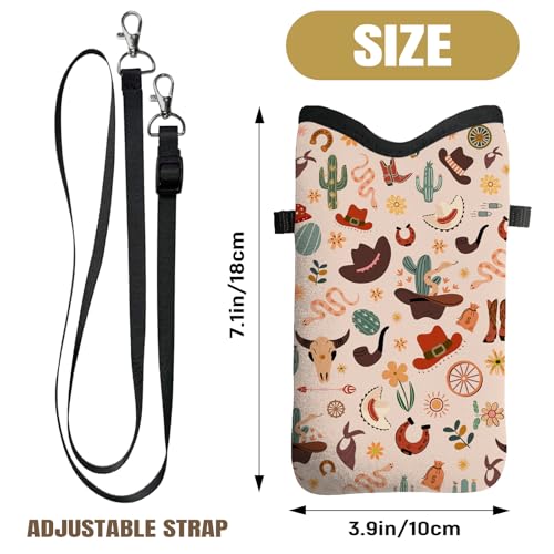 Image of Cell Phone Sleeve Pouch with Adjustable Strap - Western Cowboy