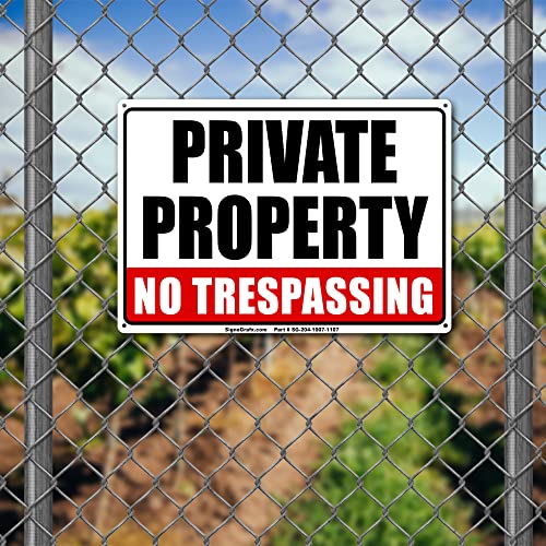 SIGNOGRAFX Reflective Private Property No Trespassing Sign #TOP28