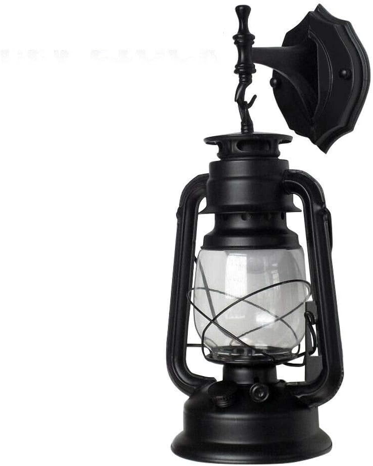 Lantern Wall Sconce Rusty Patina Finish, Exterior Antique Lantern Porch Light Wall Light Fixture Waterproof Lantern Wall Mount Lamp Bronze for House Farmhouse Loft Courtyard Retro Outside Decor