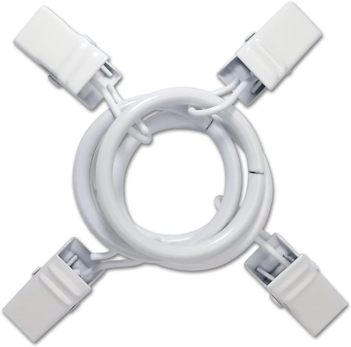 WeeksEight 100 Pack White Curtain Rings with Clips, Curtain Hooks Hangers Clip Rings for Hanging Drapes Bows Hat, Drapery Rings 1 in I D, Fits up to 5/8 in Diameter Curtain Rod.