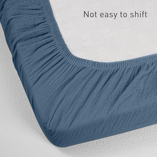 Image of Muslin Bassinet Fitted Sheets 2 Pack, Soft Breathable Cotton Baby Bassinet Mattress Sheet Set, 360 Elastic Snug Fit, Universal for Oval, Rectangle (Bright Colors, Pack N Play Sheets 2 Pack)