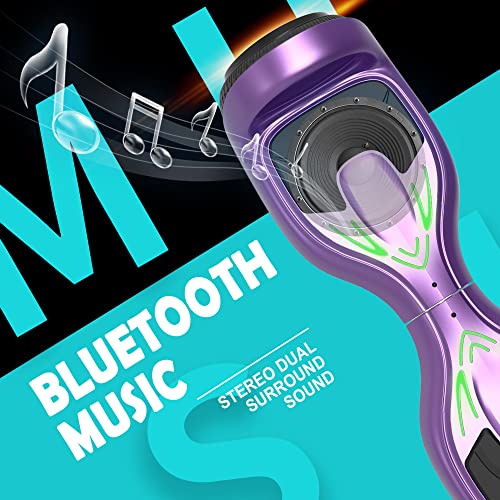 Bluetooth Hoverboard With Pearl Skin, 6.5" Self Balancing Scooter With Wireless Speaker For Music, With Led Light Up Pedal And Wheels For Fun #TOP2