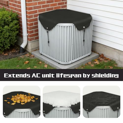 2-Pack 36x36 inch Air Conditioner Cover for Outside, AC Covers for Outside with PVC Mesh & Waterproof Layers, AC Unit Covers Outdoor for All-Season Protection - Thumbnail 6