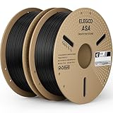 ELEGOO ASA Filament 1.75mm Black 2KG, UV & Weather Resistant 3D Printer Filament for Outdoor Functional Parts, High Impact Strength Engineering Grad 1kg Spool (2.2lbs) Fit for FDM Printers
