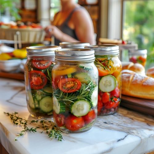 Foto von ComSaf Einmachgläser 960ml mit Schraubdeckel, Mason Jar Weithals 2er Set