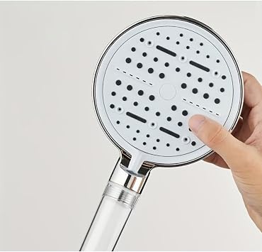 4'lü Set Filtreli Duş Başlığı 6 Fonksiyonlu Yüksek Basınçlı, Yapışkanlı Askı, Örgülü Hortum ve Yedek Filtre Seti