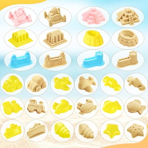 UPDOKIT Magic Sand Für Kinder, Spielsand für Sandkasten, Sand Baustelle mit 5 Baustellen Fahrzeuge und 35 Zubehörteilen,Sandspielzeug für Jungen ab 3 4 5 6 7 8 9 10