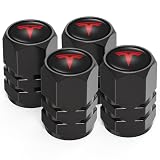Lot de 4 valves de Voiture pour Tesla Model 3, Model Y, Model X, Model S, Bouchons de Valve de Roue, Bouchons de Valve de Pneu, Accessoires extérieurs Automobiles