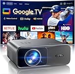 Proiettore 4K Google TV, 1100 ANSI, HDR10, AI Image, Auto Focus/6D Keystone, Wimius Proiettore 4K Smart TV, Assistente Vocale, Bluetooth 5.4 Bidirezionale, WiFi 6 Videoproiettore Home Theater/Esterno