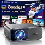 4K Projector【Official Google TV/Netflix/Disney/Live TV& Dolby Audio】WiMiUS Smart Projector 4K Portable HDR10 Auto Focus/Keystone Outdoor Projectors 36000 Lumen WiFi Bluetooth for Bedroom/Home Cinema