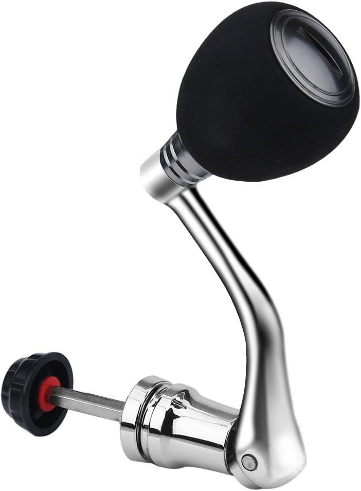 GOTOTOP Fishing Reel Handle Reel Replacement Power Handle Metal Rocker Arm Grip(Silver Medium for 2000 & 3000)