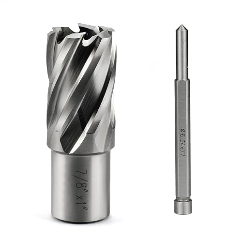 Cortador anular de 78 pulgadas de diámetro de corte 34 Weldon Shank 1 profundidad de corte con pasador piloto brocas HSS kit para prensa de taladro