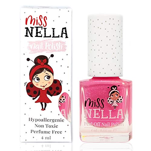 MISS NELLANEW SUMMER collection WATERMELON POPSICLE- Special Neon Pink glitter Nail Polish for Kids, with Peel-off, Water Based & Odour Free Formula for toddlers