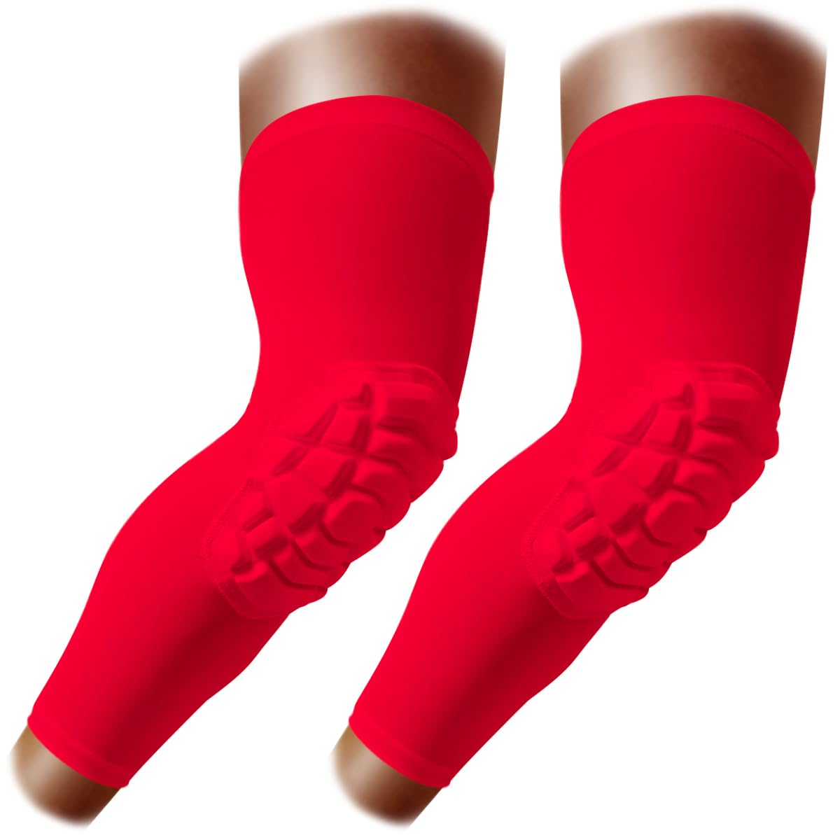 Knee Pads Wrestling Knee Sleeve Compression Leg Sleeves for Volleyball Basketball, Knee Compression Sleeve for Youth and Adult(Red_L_2 Pcs)