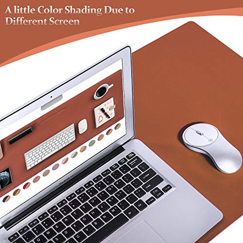 Lollido Natural Cork & Leather Dual Sided Desk Pad, 36" X 17" Waterproof Pu Leather Desk Writing Mat, Large Mouse Pad Desk Protector(Cork+Brown) #TOP6