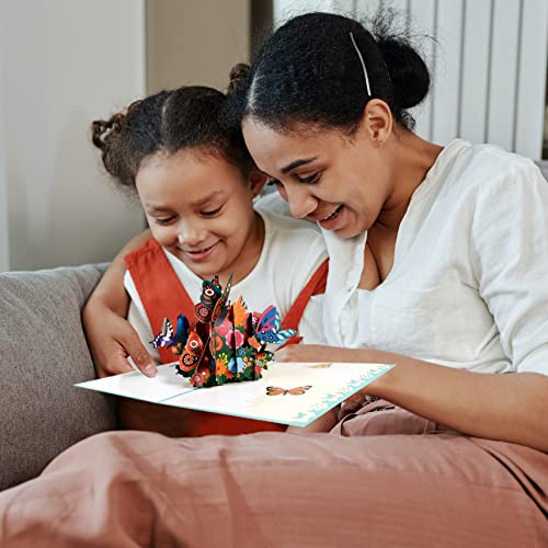 Greeting Art Butterfly Birthday Pop Up Card, Butterfly Flower 3D Greeting Card For Women Wife Girl Daughter, Mothers Day Thinking Of You Anniversary Valentines Day #TOP2