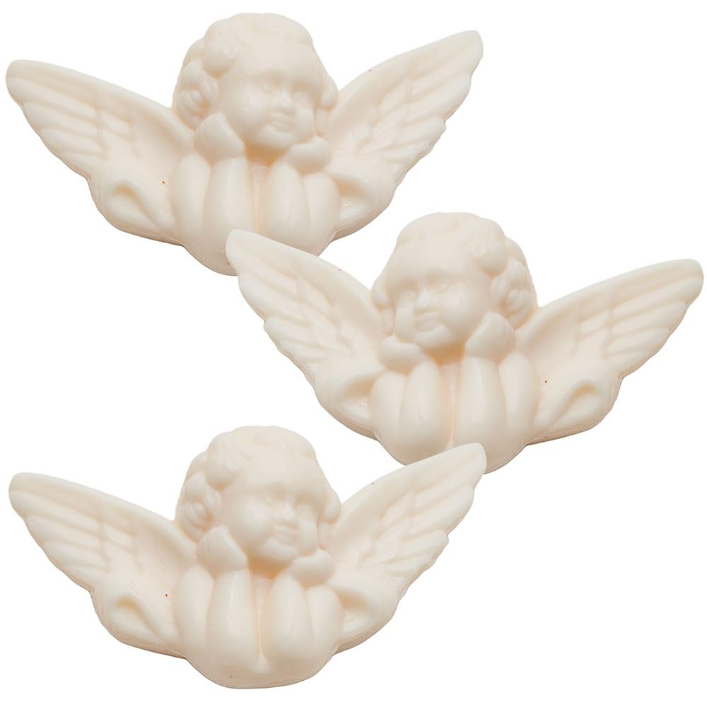 La Maison du Savon de Marseille - French Angel Shaped Soap for Body Wash or Decoration - Honeysuckle Fragrance - 20g Novelty Bars- Set of 3
