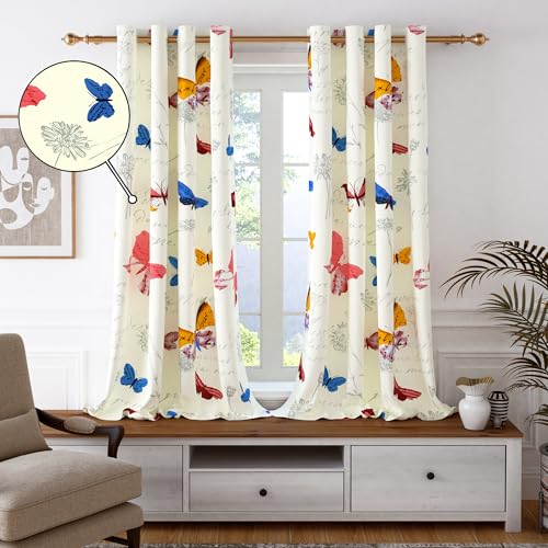 Image of Story@Home Window Curtains 5 Feet Long 4 Piece | Floral Printed Cotton Curtain | Light Filtering Curtains | Curtain for Living Room | (116 x 152 cm, White & Blue) | Perfect for Home Decor