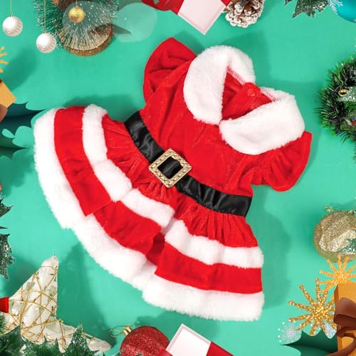 Disfraz de Perro Santa Claus con Falda de Terciopelo Rojo S miniatura 2