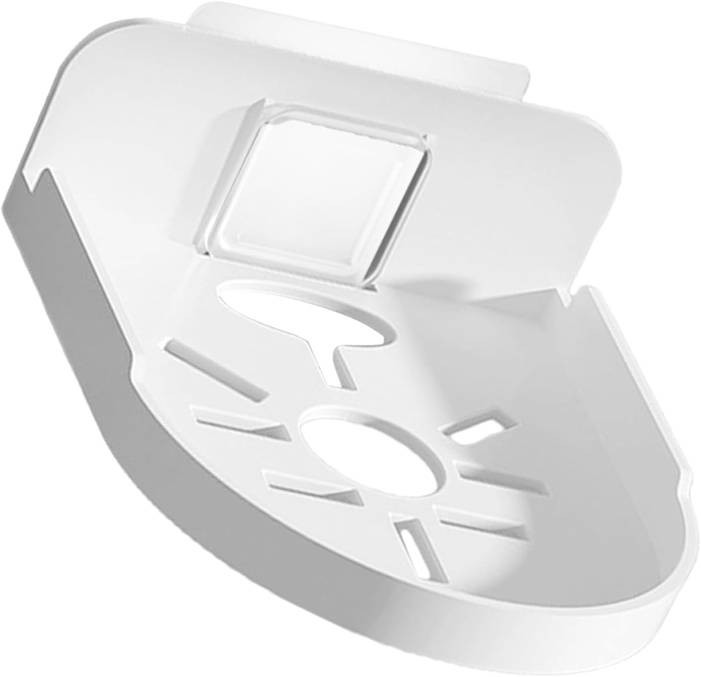 BESPORTBLE White Plastic Wall Shelf for Camera, Punch Free Bathroom Mount