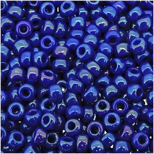 Opaque Cobalt Blue Luster, Miyuki Round Seed Beads, Size 8/0, 22 Gram Tube, Color Number 1945