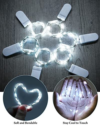 100 Pack Fairy Lights Battery Operated, 10Ft 30 Led String Lights Waterproof Copper Wire Firefly Starry Lights For Wedding Party, Jars, Creative Crafts, Christmas Decoration (Cool White) #TOP2