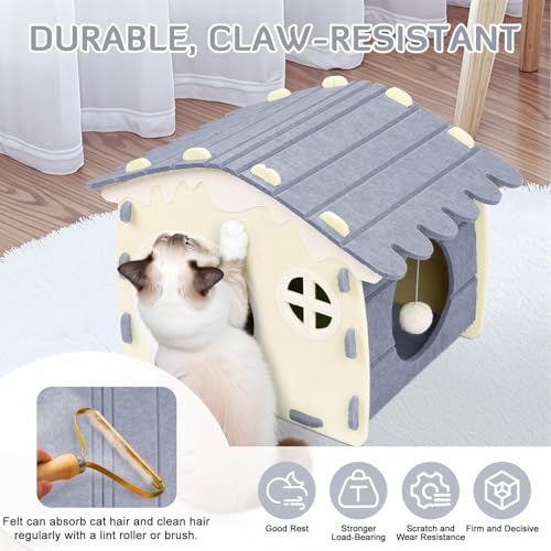 Grotte pour chat en feutre doux de qualité supérieure pour félin