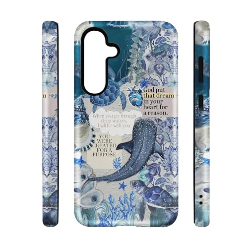 qizjio Whale Shark Phone Case Shockproof Protective Christian Cases for Samsung Galaxy S24 FE