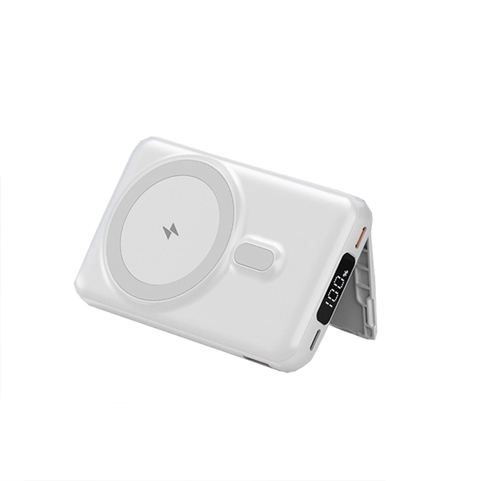 Przenośna ładowarka, bank mocy 10000 mAh, wyświetlacz power bank, szybkie ładowanie banku mocy, mobilne 4-przewodowe zasilanie, zasilanie magnetyczne 10000 mAh (biała)