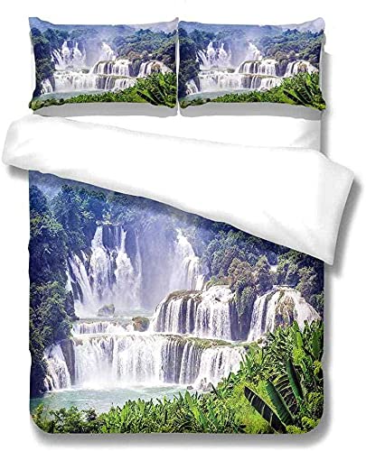 HYGIUID Parure de lit double avec housse de couette et 2 taies d
