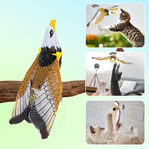 LOMIMOS Brinquedo Interativo de Gato com Pássaro Voador de Simulação, Águia com Luz Sonora para Teto