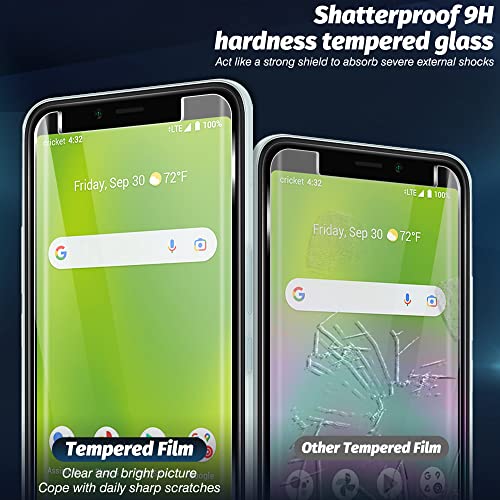 Orzero (3 Pack) Compatible For Cricket Debut Smart Tempered Glass Screen Protector, 2.5D Arc Edges 9H Anti-Scratch High Definition Bubble-Free (Lifetime Replacement) #TOP5