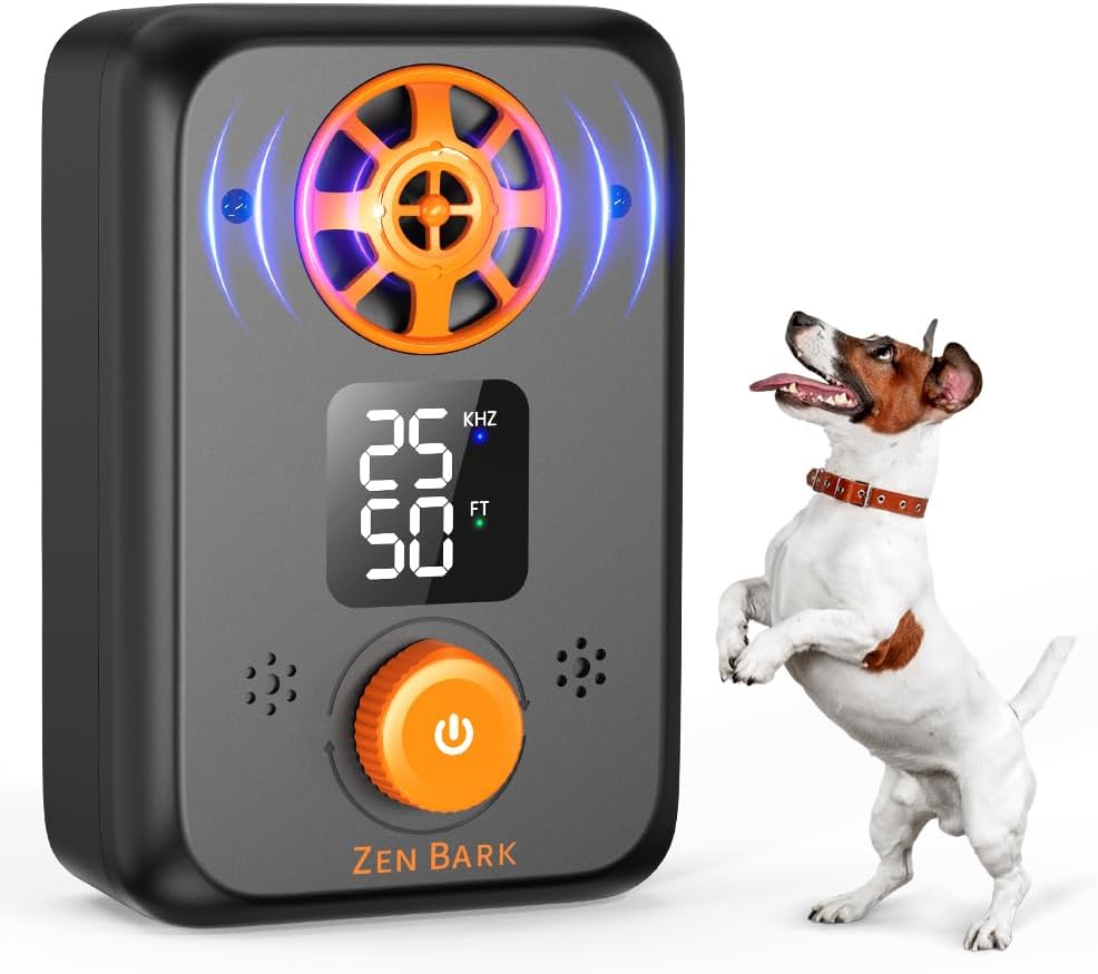 Anti Barking Device, 50FT Ultrasonic Dog Barking Control Devices, Rechargeable Dog Bark Deterrent Devices Bark Box for Outdoor/Indoor Dog Use, 3 Modes Dog Barking Silencer Safe for Dogs & People