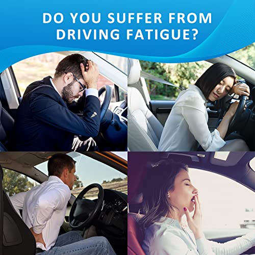 Lumbar Support Pillow For Car-Memory Foam Car Back Support For Driving Fatigue/Back Pain Relief - Dual Straps Better Fix The Back Support For Car - Dark Gray #TOP1