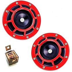 YIYIDA Eletric 12 V 135 db tipo disco bocina de coche súper alto y bajo kit de bocina doble con soporte para coches motocicletas barcos camionescaravanas furgonetas motos todoterreno barcos