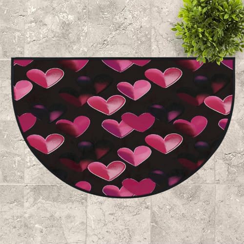 Tapis de sol antidérapant et lavable à motif cœurs